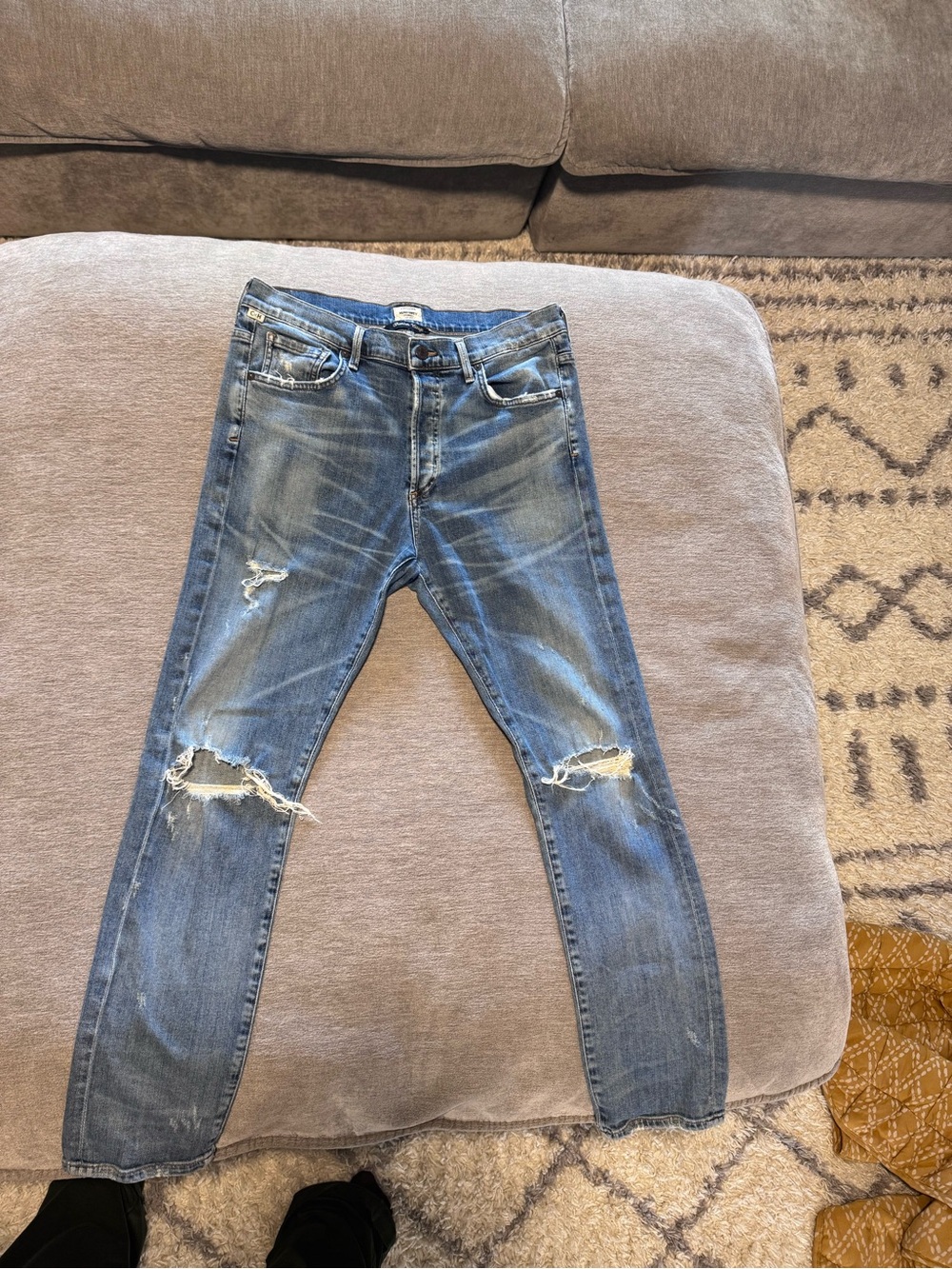 Citizens Of Humanity Blue Distressed Skinny Jeans